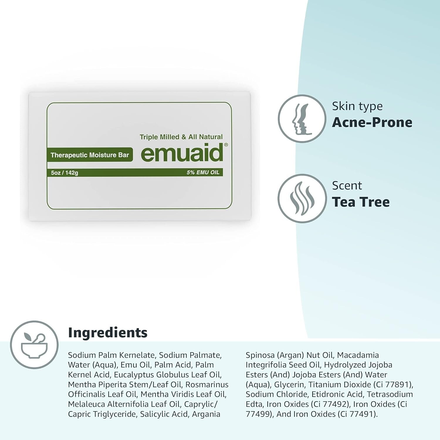 Pack of 2 Therapeutic Moisture Bars - Heal Your Skin with Emu Oil & Tea Tree