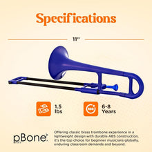 Load image into Gallery viewer, Durable Mini Trombone in Blue - Mouthpiece &amp; Easy Carry Bag Included for Kids