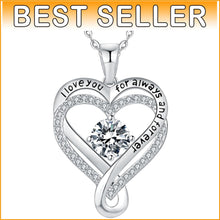 Load image into Gallery viewer, Adjustable Sterling Silver Heart Necklace - I Love You Engraving Gift for Women