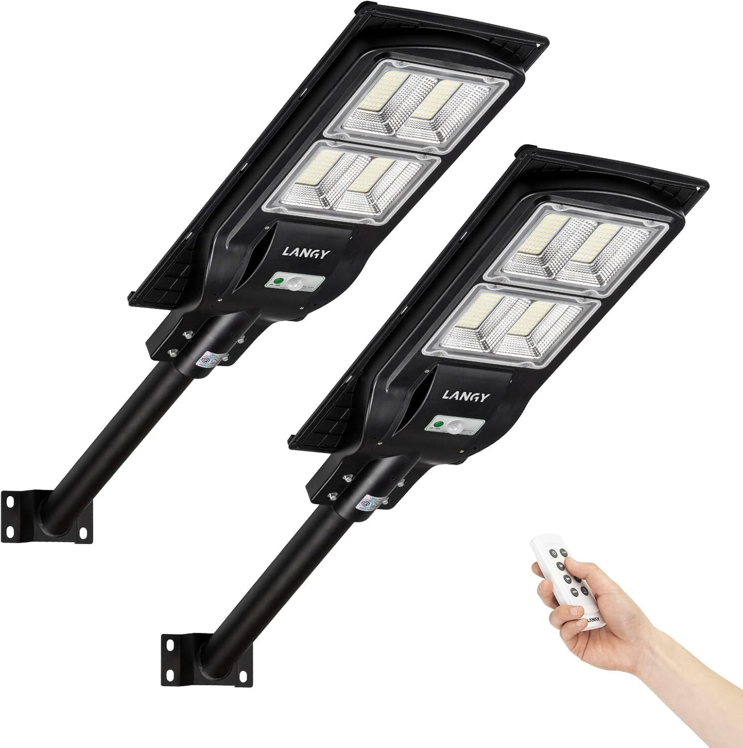 Energy Efficient Solar Street Lights Pack – 1000LM Brightness & Remote Control