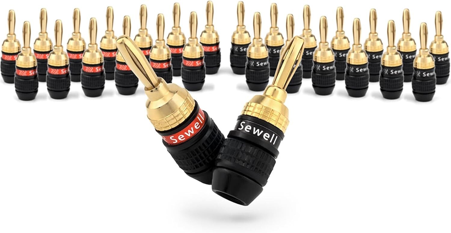 14 Pairs Gold Plated Banana Plugs - Quick Connect for Superior Sound Quality