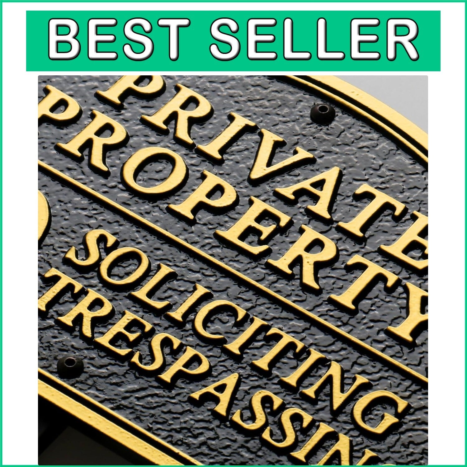 Classic Metal No Soliciting Sign – Embossed with Stainless Mounting Kit Included