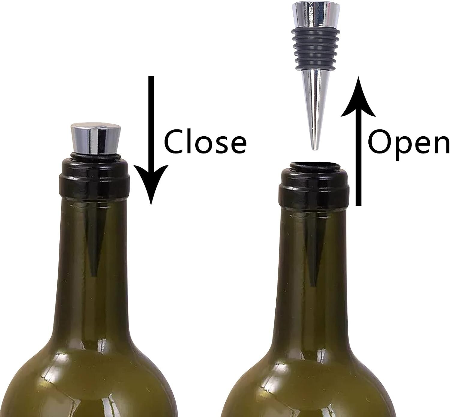 50 Pcs Stainless Steel Wine Stoppers - Air-tight Seal for Longer Freshness