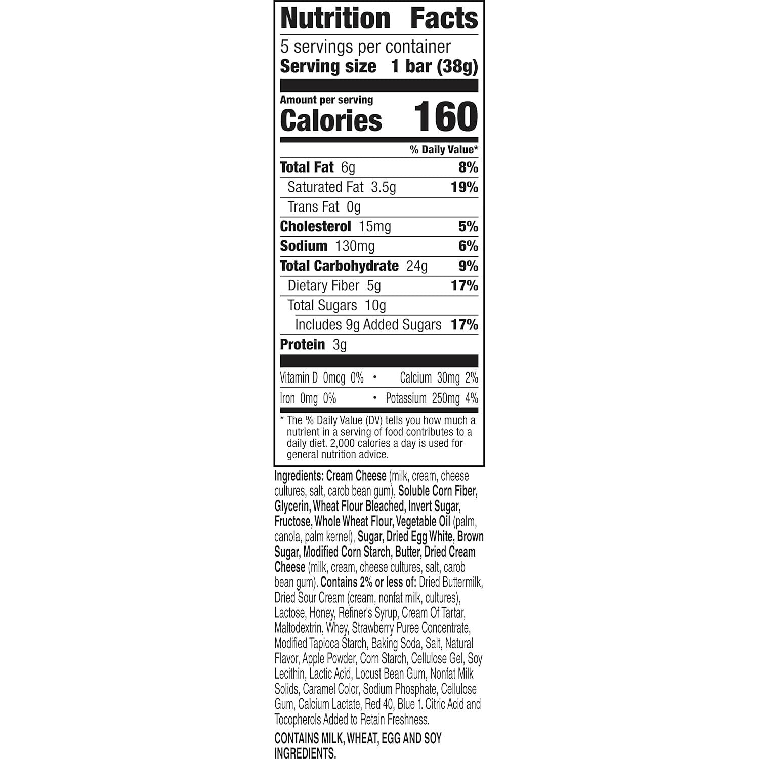 6.75 oz Strawberry Cheesecake Snack Bars - Guilt-Free Delicious Treats, 5 ct