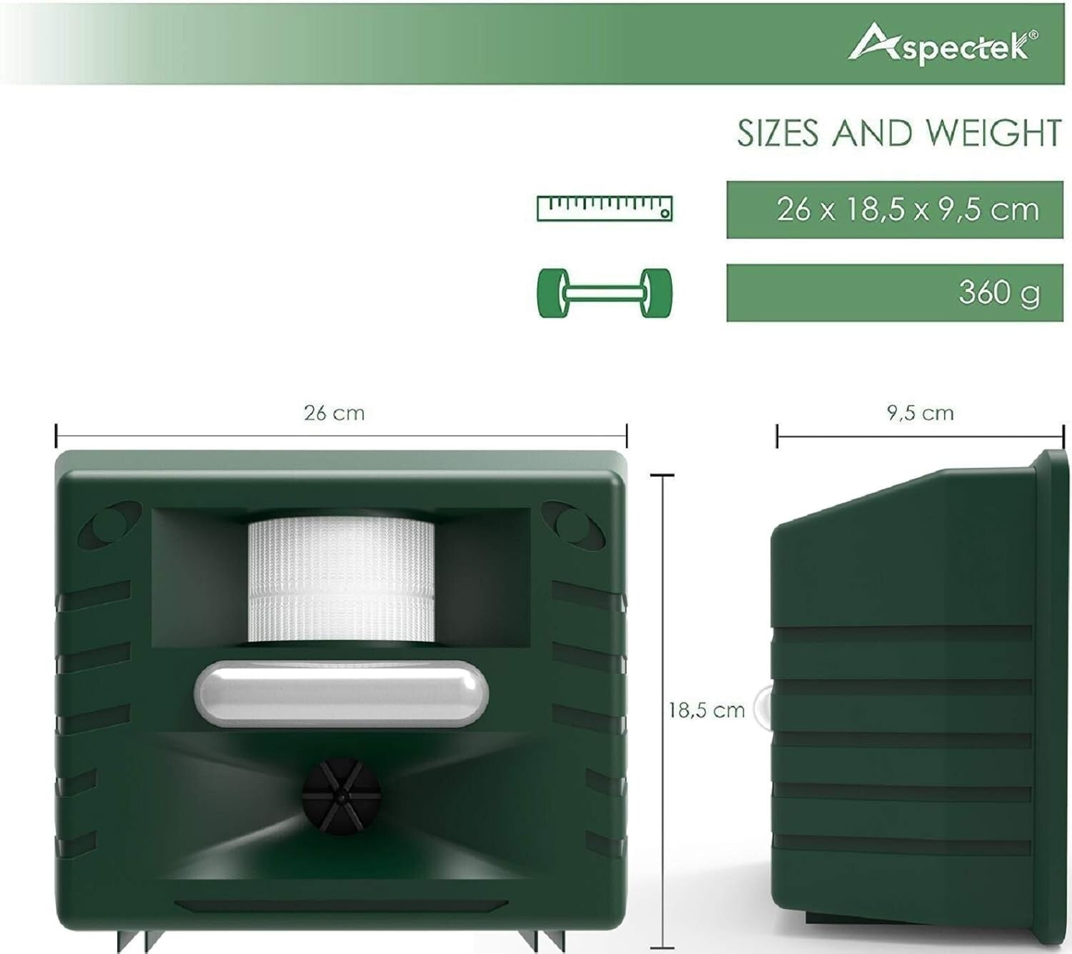 Adjustable Ultrasonic Animal Repeller - Waterproof with Extension Cord & 3 Modes