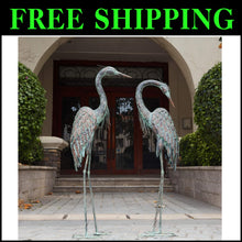 Load image into Gallery viewer, Large Standing Crane Statues - Beautiful Bird Yard Art for Garden Display