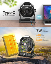 Load image into Gallery viewer, Portable 9-Inch Solar Fan with Adjustable Height &amp; Bladeless Design for Outdoors
