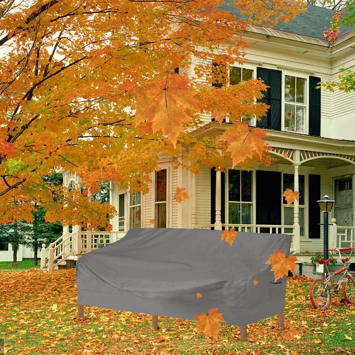 Durable 600D Waterproof Outdoor Sofa Cover with Air Vent - Fits 3-Seater