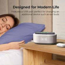 Load image into Gallery viewer, Elegant Digital Alarm Clock with Bluetooth Speaker, Wireless Charging &amp; USB Port
