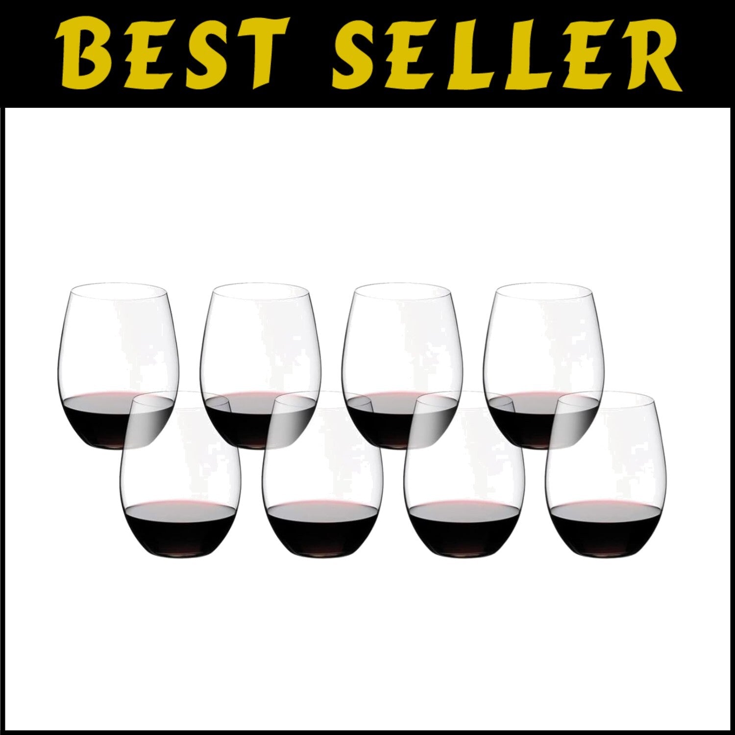 Set of 8 Modern Crystal Wine Glasses for Cabernet & Merlot - Eco-Friendly Choice