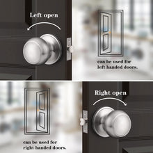 Load image into Gallery viewer, Elegant Brushed Nickel Round Door Knobs – 6 Pack Passage Handles for Interiors