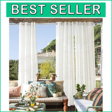 Load image into Gallery viewer, Stylish Linen Textured Sheer Curtains for Indoor/Outdoor Use - 2 Pack, 52"x96"