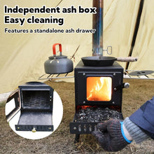 Load image into Gallery viewer, Portable Folding Wood Burning Camping Stove with Chimney - Perfect for Tents
