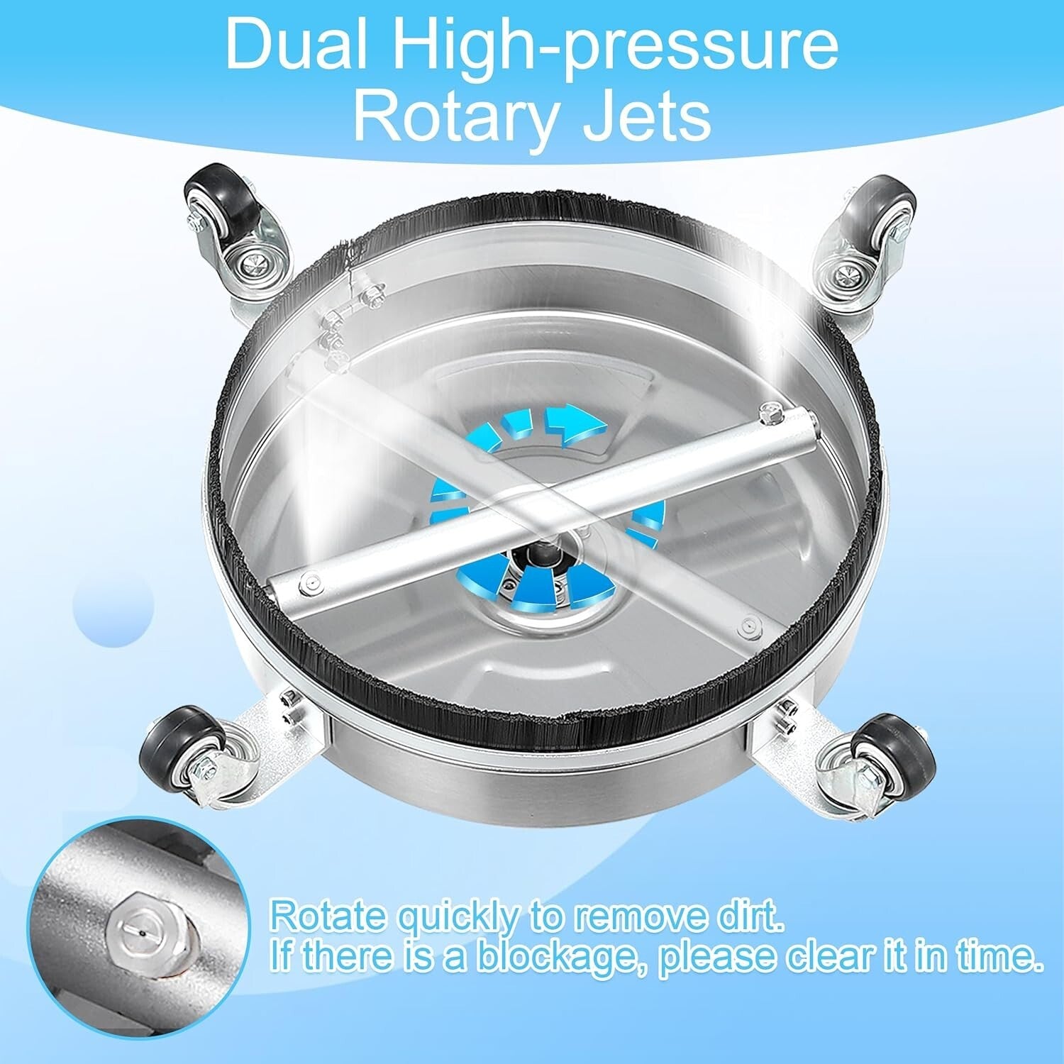 Circle 14" Surface Cleaner with Quick Connect - 4000 PSI Power Washer Accessory