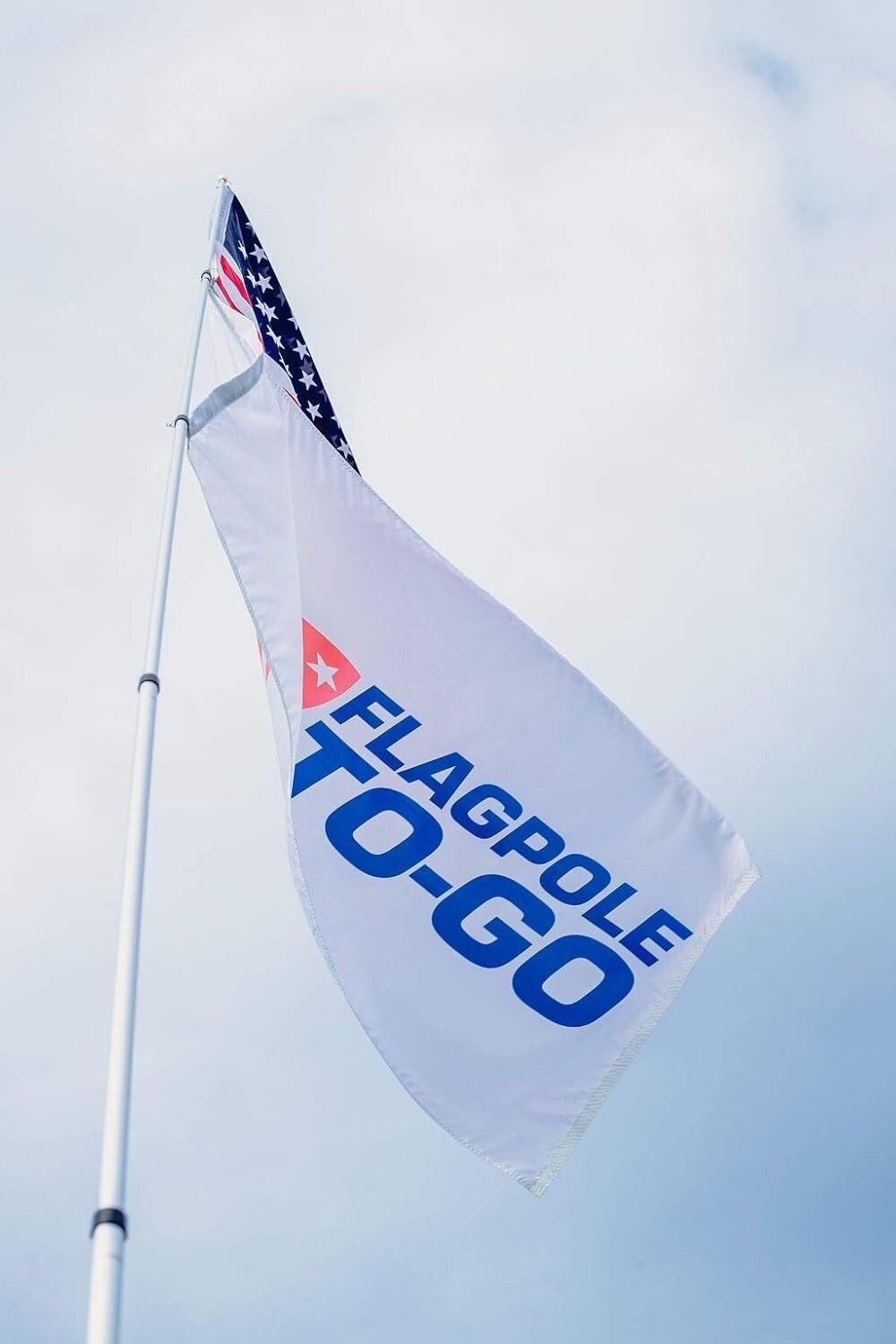 Lightweight 14'4" Telescoping Flagpole with Clips - Perfect for Sports Events