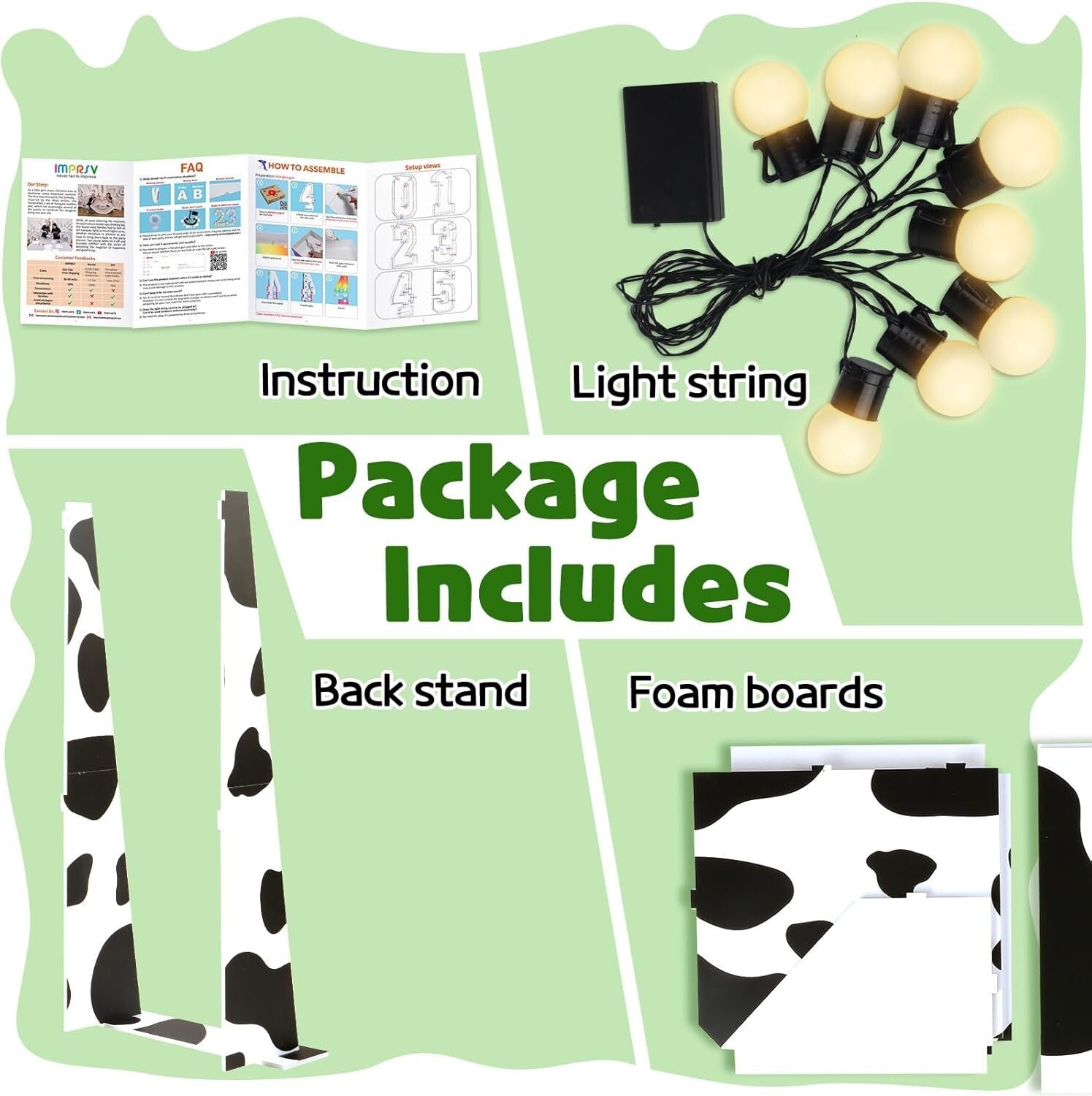 3ft Cow Marquee Numbers with Lights - Perfect for Kids' Birthday Celebrations