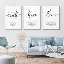 Load image into Gallery viewer, Elegant 3-Piece Bible Verse Wall Art - 16x24 Framed Canvas Prints for Any Room