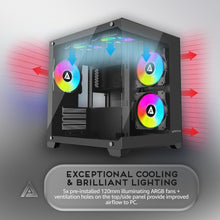 Load image into Gallery viewer, Stylish Prism Micro-ATX Cube Case: 5 ARGB Fans with 366 Modes &amp; Water Cooling