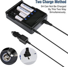 Load image into Gallery viewer, Lightweight 4 Bay Universal Battery Charger - Fast Charging &amp; Safety Certified