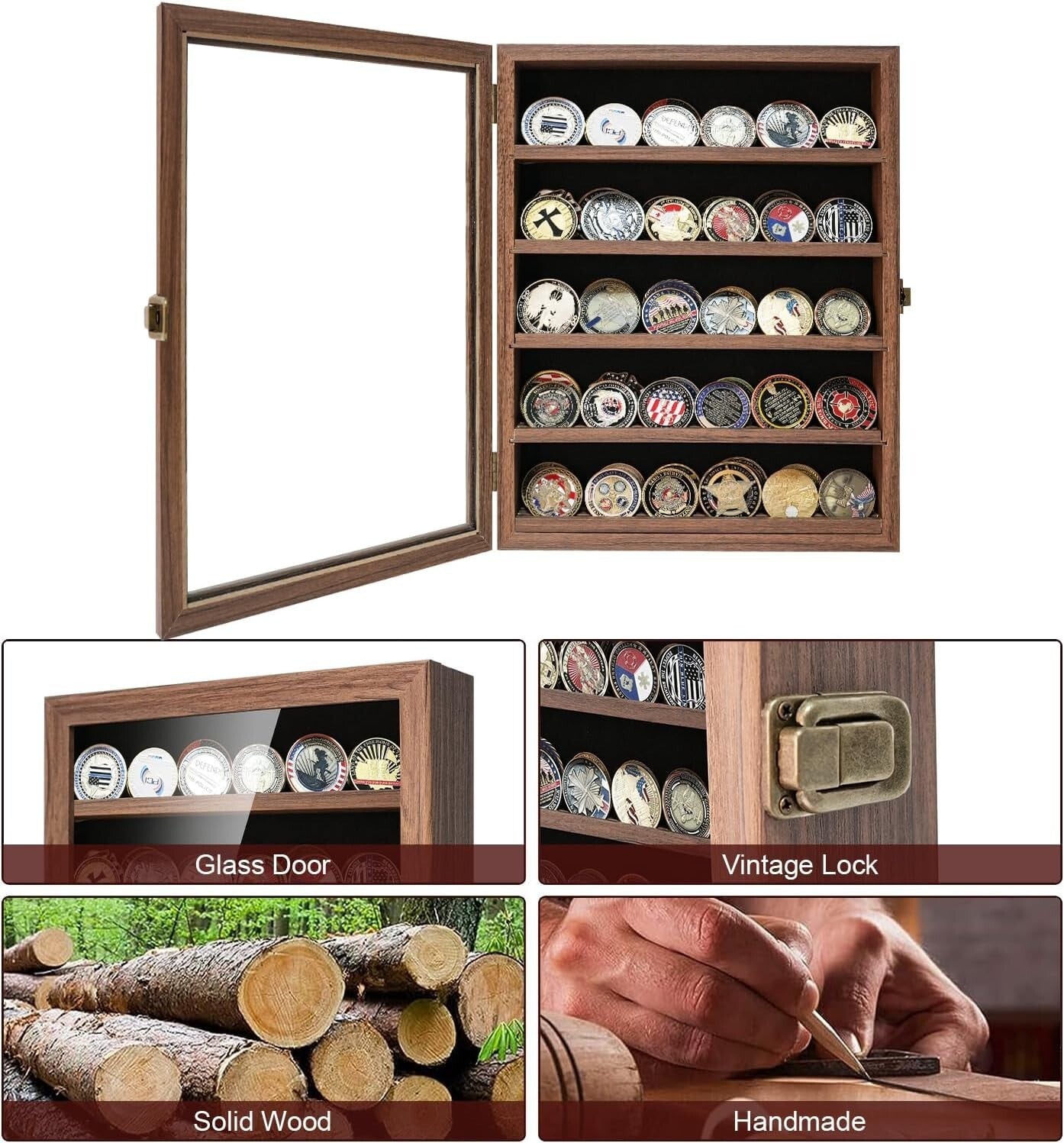 Military Challenge Coin Display Case