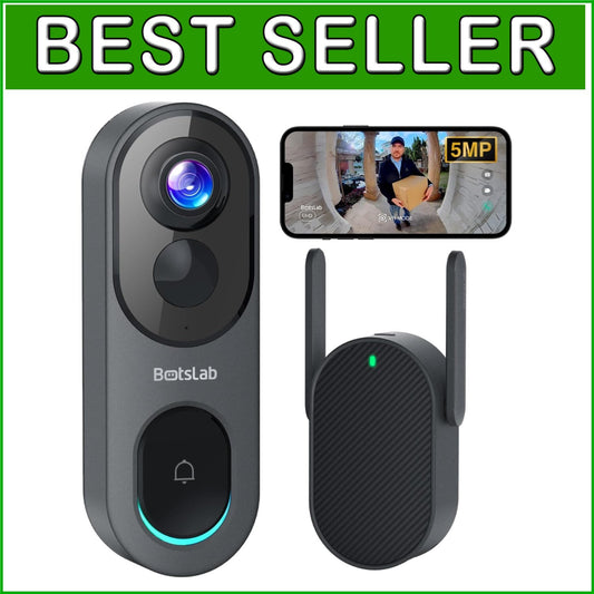 AI Motion-Sensing 5MP Wireless Doorbell Camera with 360° View & Local Storage