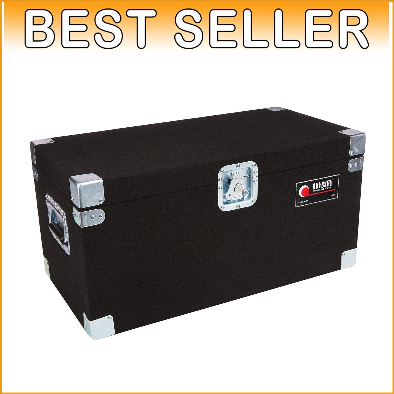 Odyssey Carpeted LP Case with Recessed Hardware - Durable Vinyl Storage Solution