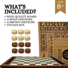 Load image into Gallery viewer, Classic Portable Checkers Set with 24 Wooden Pieces - Family-Friendly Gaming