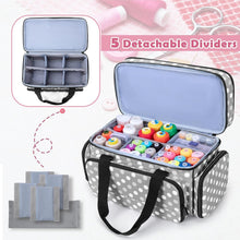 Load image into Gallery viewer, Heavy-Duty 2-Layer Sewing Supplies Organizer Bag with Customizable Storage