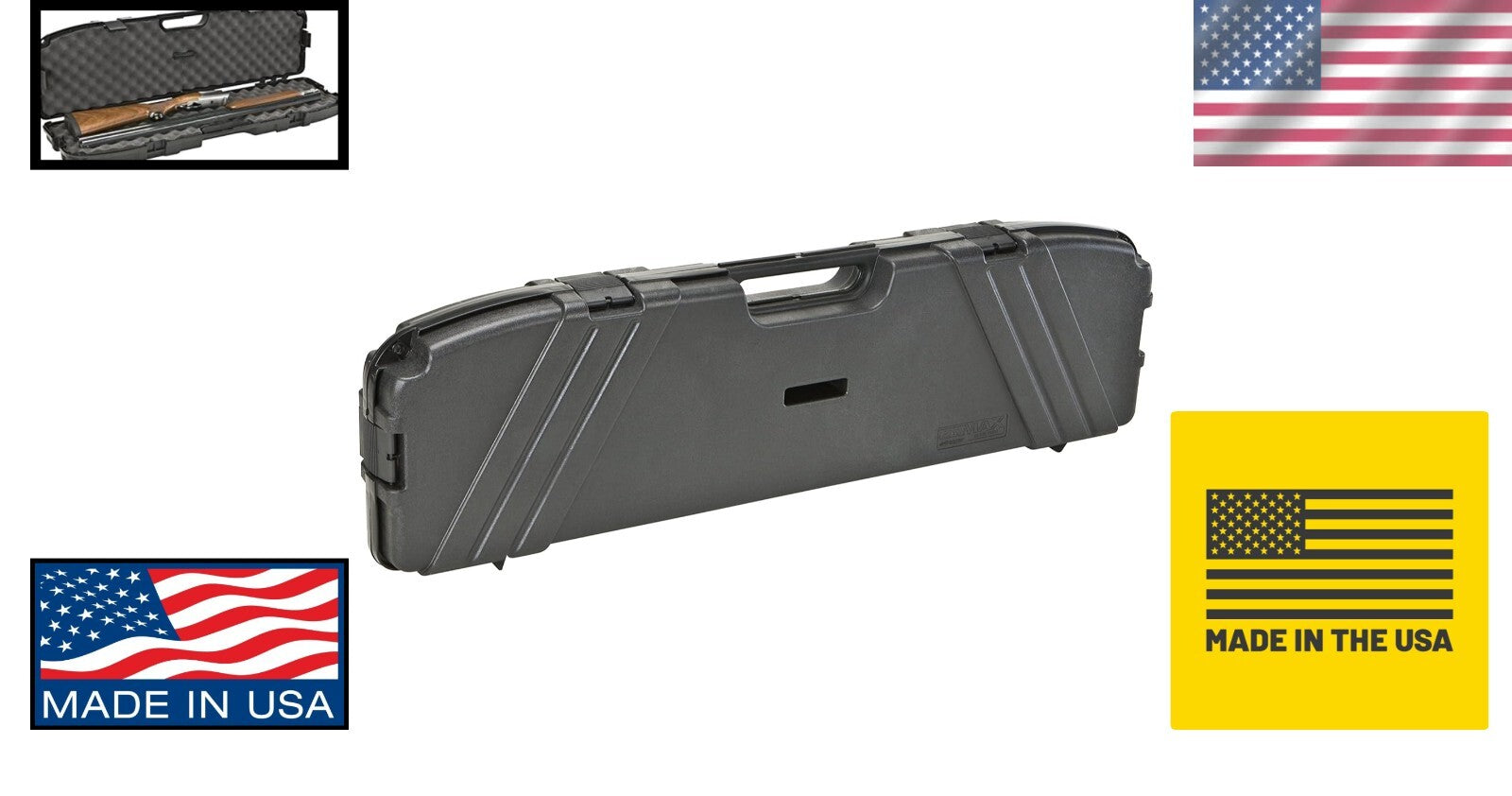 Durable Pro-Max Takedown Gun Case with Lockable Tabs, Black Foam Protection