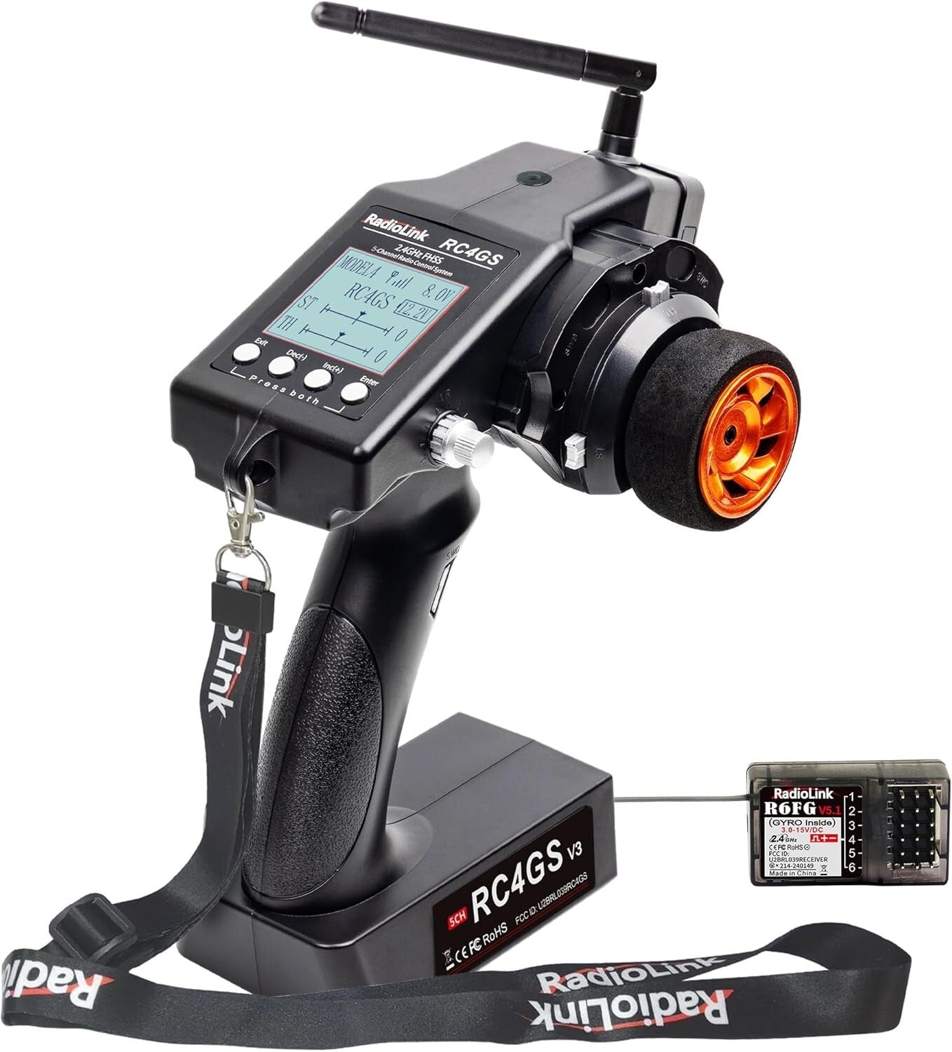 5-Channel 2.4GHz RC Transmitter with Gyro RX: 30 Models Storage & Telemetry