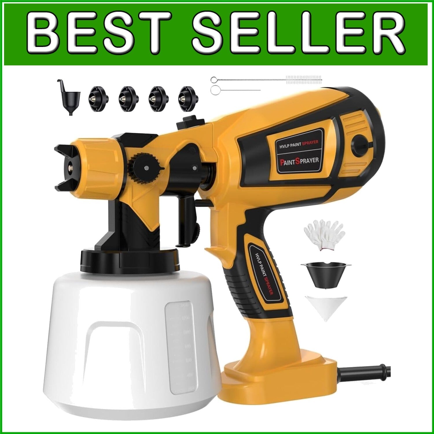 1000W High Power Electric Spray Gun - Easy Clean Paint Sprayer and Accessories