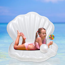 Load image into Gallery viewer, Inflatable Mermaid Clam Pool Float - 45.2 Inch with Pearl Ball for Kids' Parties