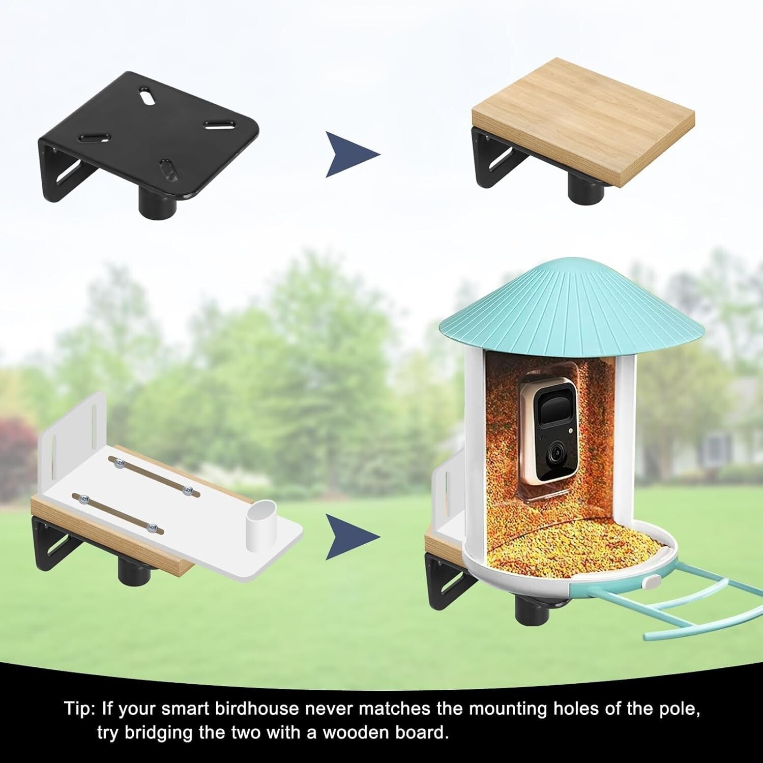 Durable Heavy-Duty Bird Feeder Pole - Perfect for Attracting Bluebirds Outdoors