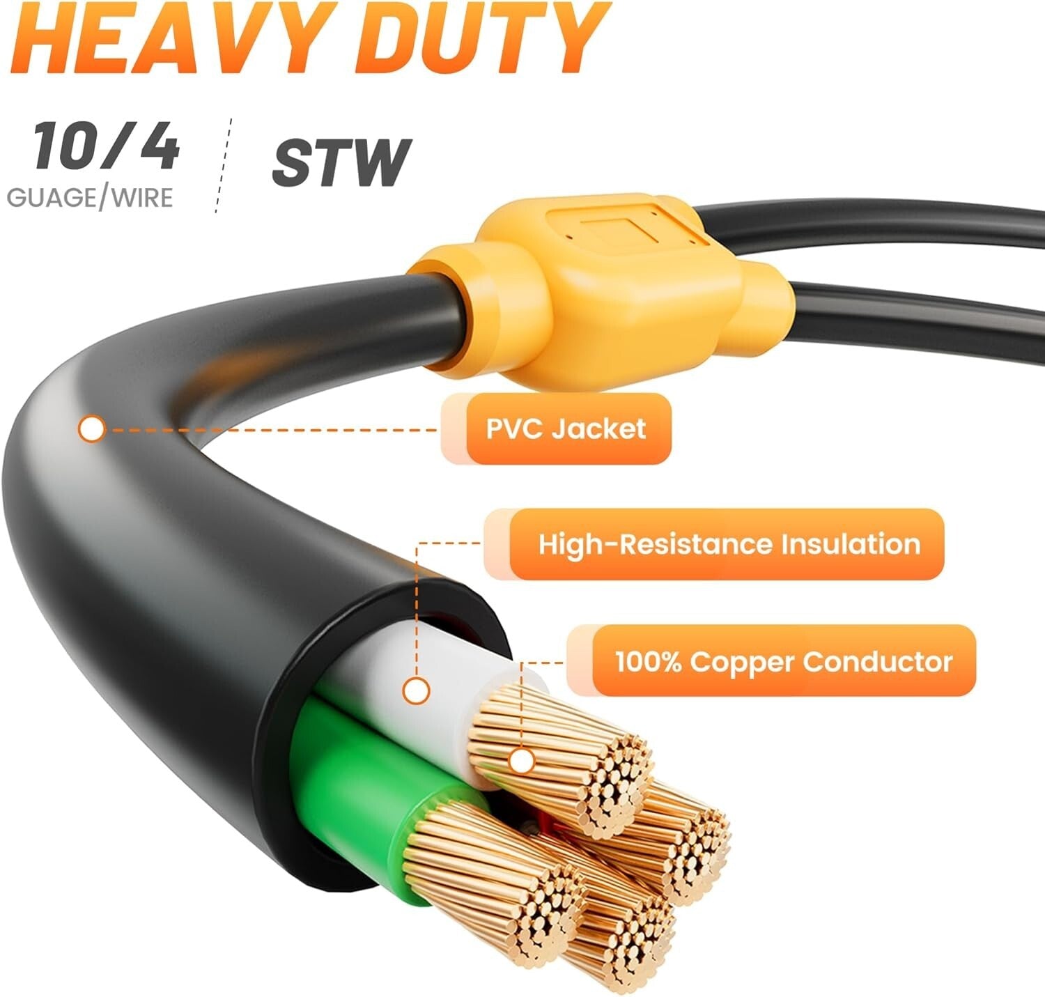 4-Prong 30AMP Adapter Cable - Connect EVs to Dryer Outlets Efficiently
