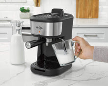 Load image into Gallery viewer, Single Serve Espresso &amp; Cappuccino Maker with Milk Frother - Black Stainless