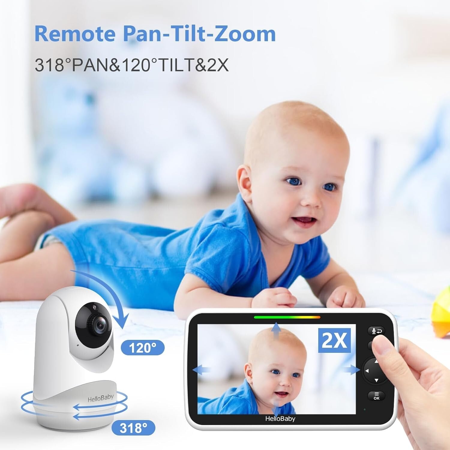 Video Baby Monitor with 6” IPS Screen & 4000mAh Battery - Ultimate Safety