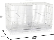 Load image into Gallery viewer, White Stackable Breeder Cage with Feeder Cups and Perch - Ideal for Small Breeds
