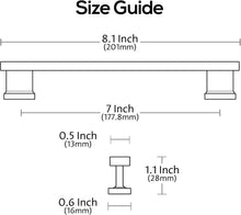 Load image into Gallery viewer, Elegant Zinc Cabinet Pulls with 7 Inch Centers - 10 Pack in Satin Finish