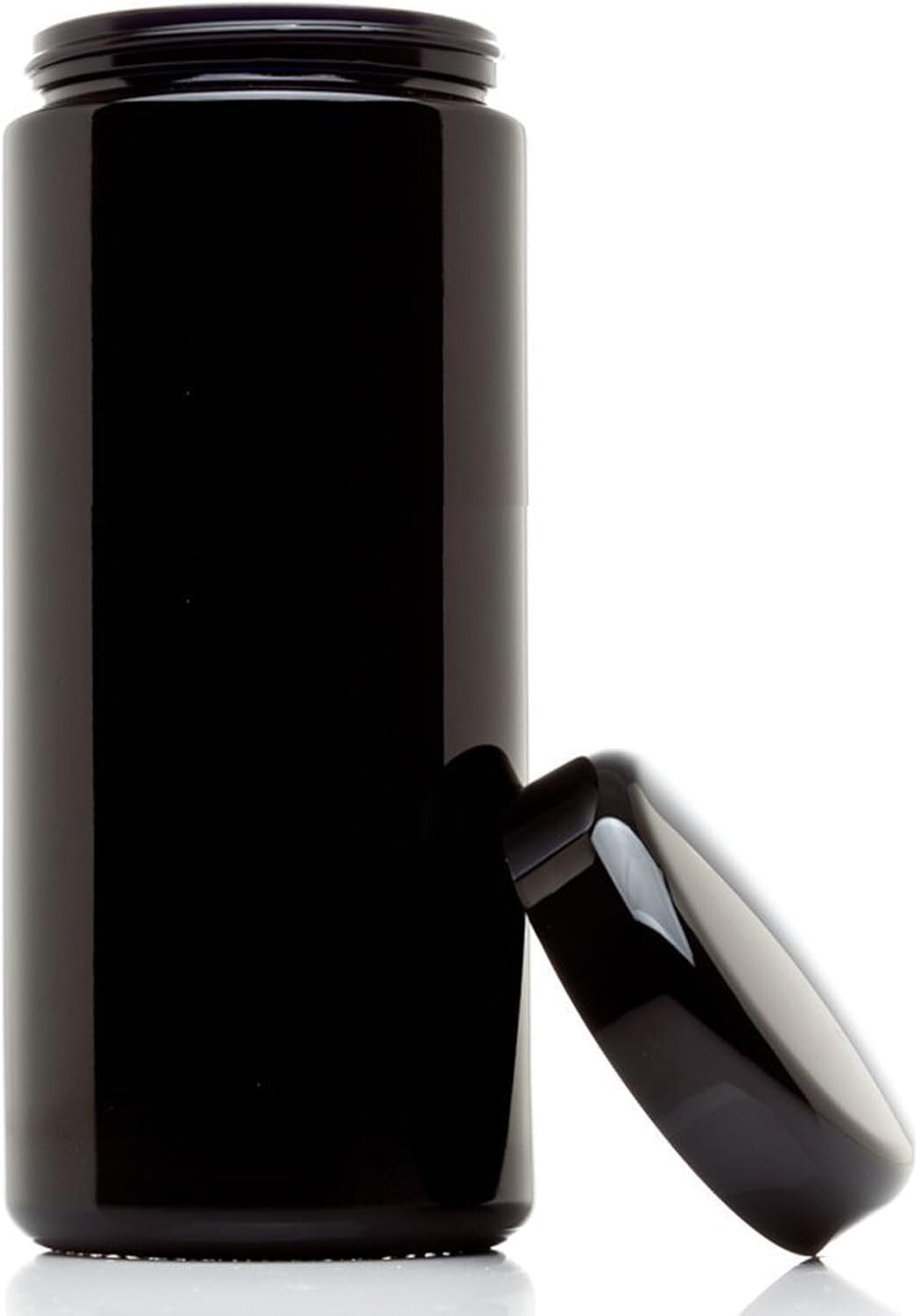 Classic Airtight Glass Jar - 1L UV Black Storage with Screw Top Lid, 3 Pack