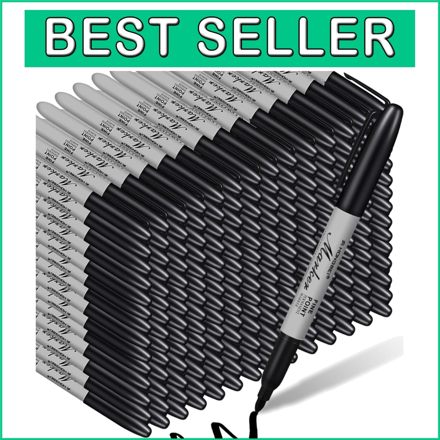 Durable 500-Pack Black Permanent Markers - Ideal for Classroom and Office Use