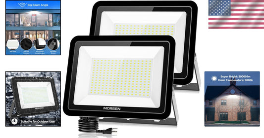 High-Efficiency Outdoor Security Lights, 30000lm Daylight White LED Floodlight