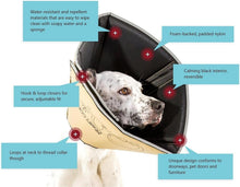 Load image into Gallery viewer, Reversible Tan and Black Pet Cone Collar for Dogs &amp; Cats | Post-Surgery Relief