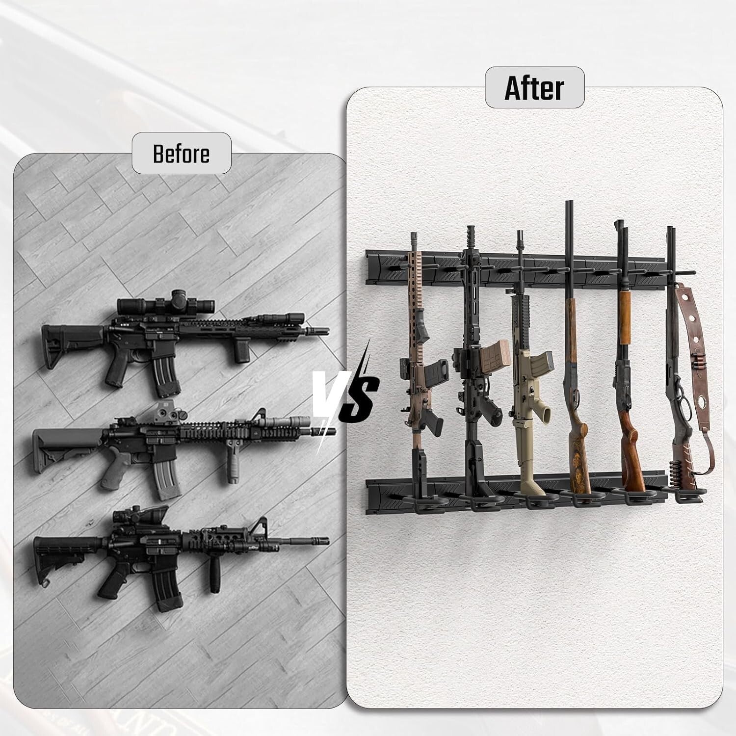 Universal Compatibility Gun Rack for Rifles - Durable Indoor Display Stand