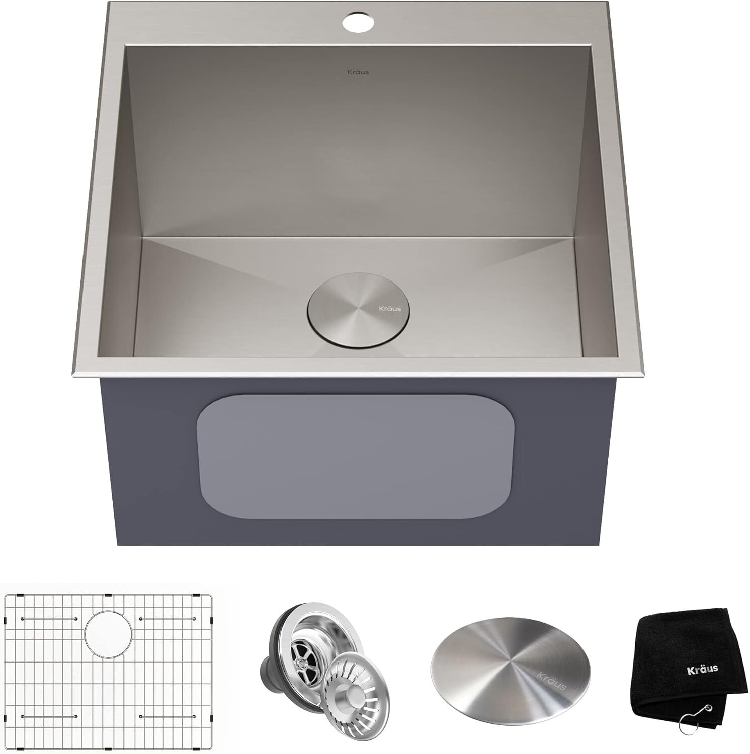 Durable 22-Inch Stainless Steel Laundry Sink with Premium Bottom Grid Included
