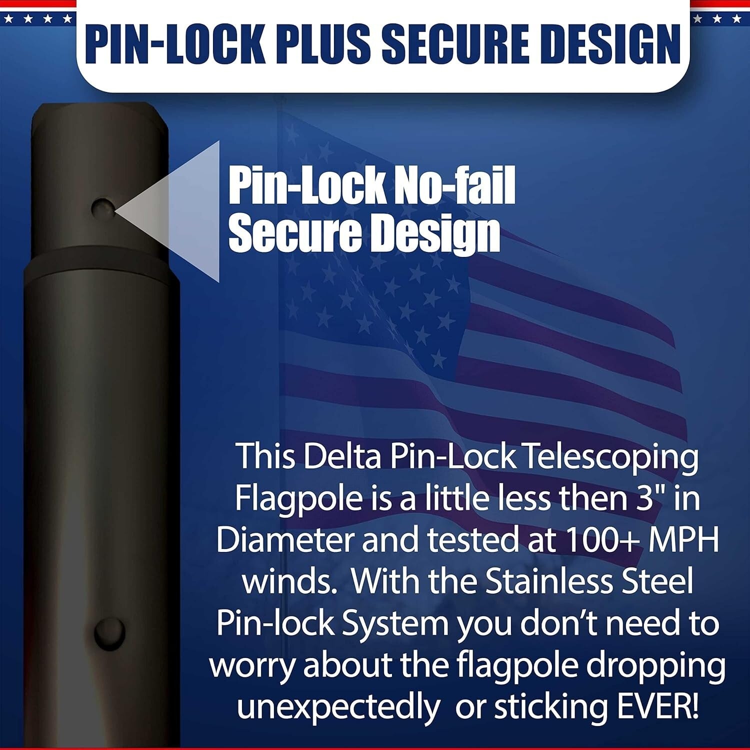 25FT Telescoping Black Flagpole Kit - Anti-Tangle Design for Residential Use