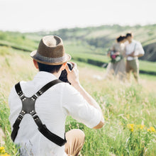 Load image into Gallery viewer, Professional Dual Camera Sling - Premium Leather Harness for Seamless Shooting