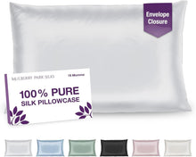 Load image into Gallery viewer, 19 Momme Mulberry Silk Pillowcase - Standard Size with Envelope Closure - White