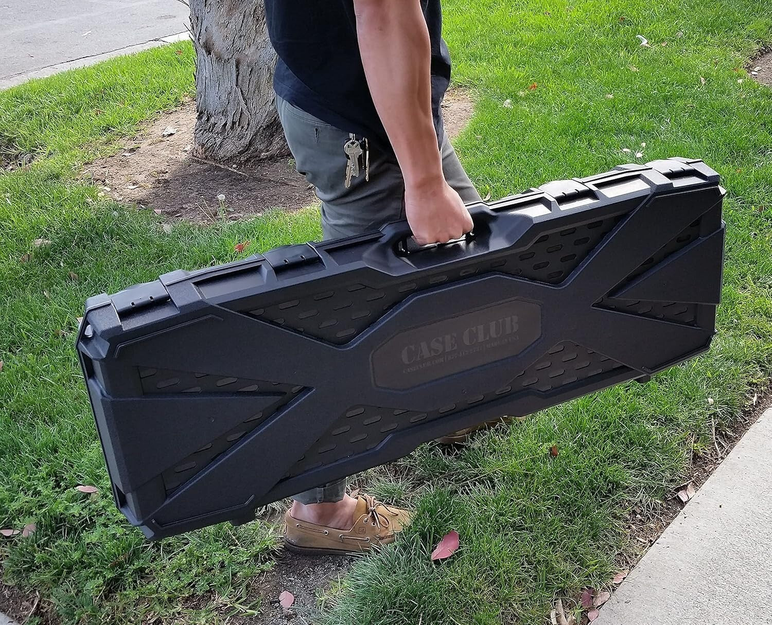 Customizable Pre-Cut Rifle Carrying Case - Durable Hard Shell Black Design