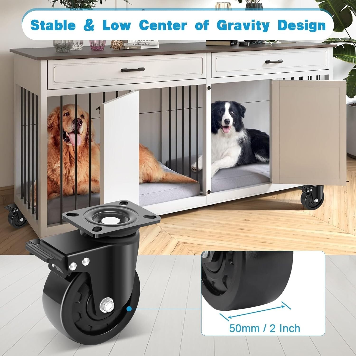 Premium 5-Inch Heavy Duty Casters with Lock - Ideal for Equipment & Machinery