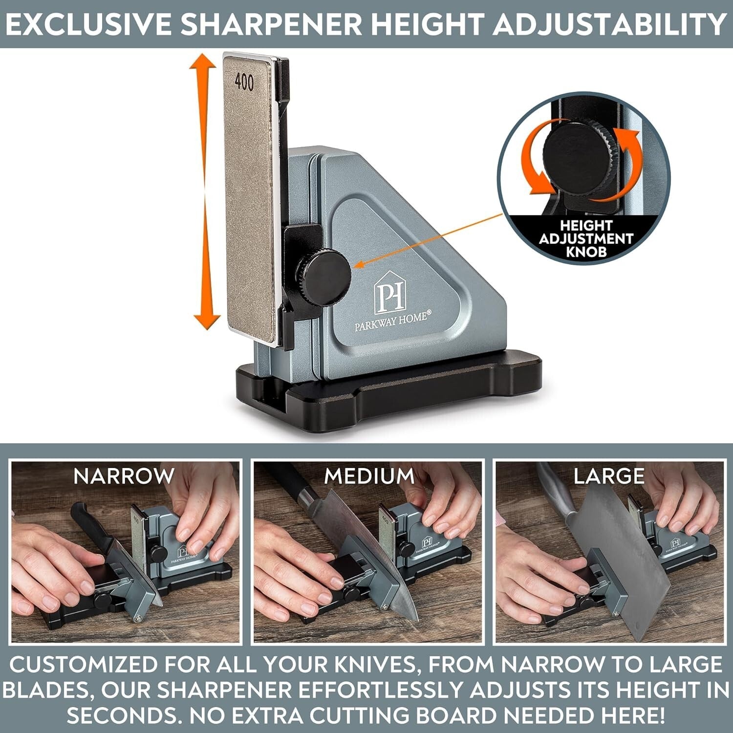 Lightweight Adjustable Knife Sharpener with 5 Whetstone Plates & Travel Case
